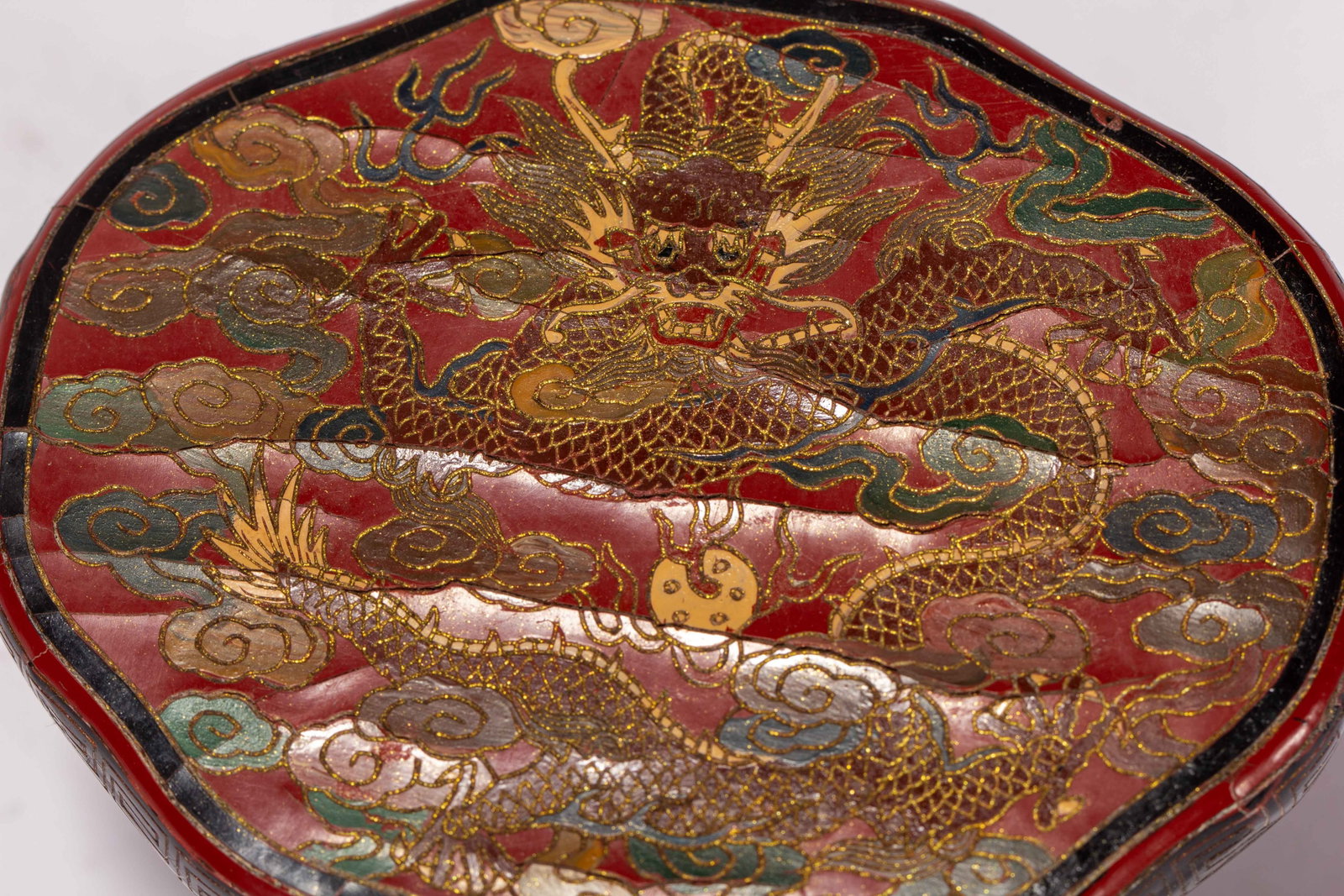 A POLYCHROME PAINTED LACQUER RUYI SCEPTER - 7