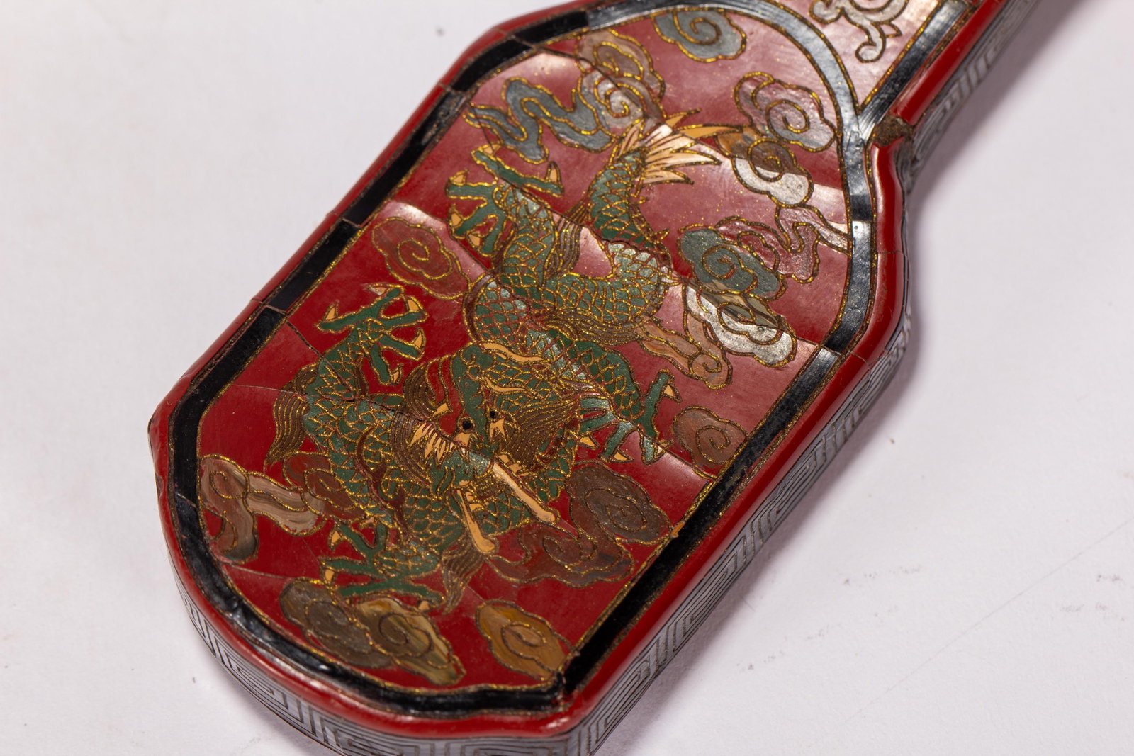 A POLYCHROME PAINTED LACQUER RUYI SCEPTER - 9