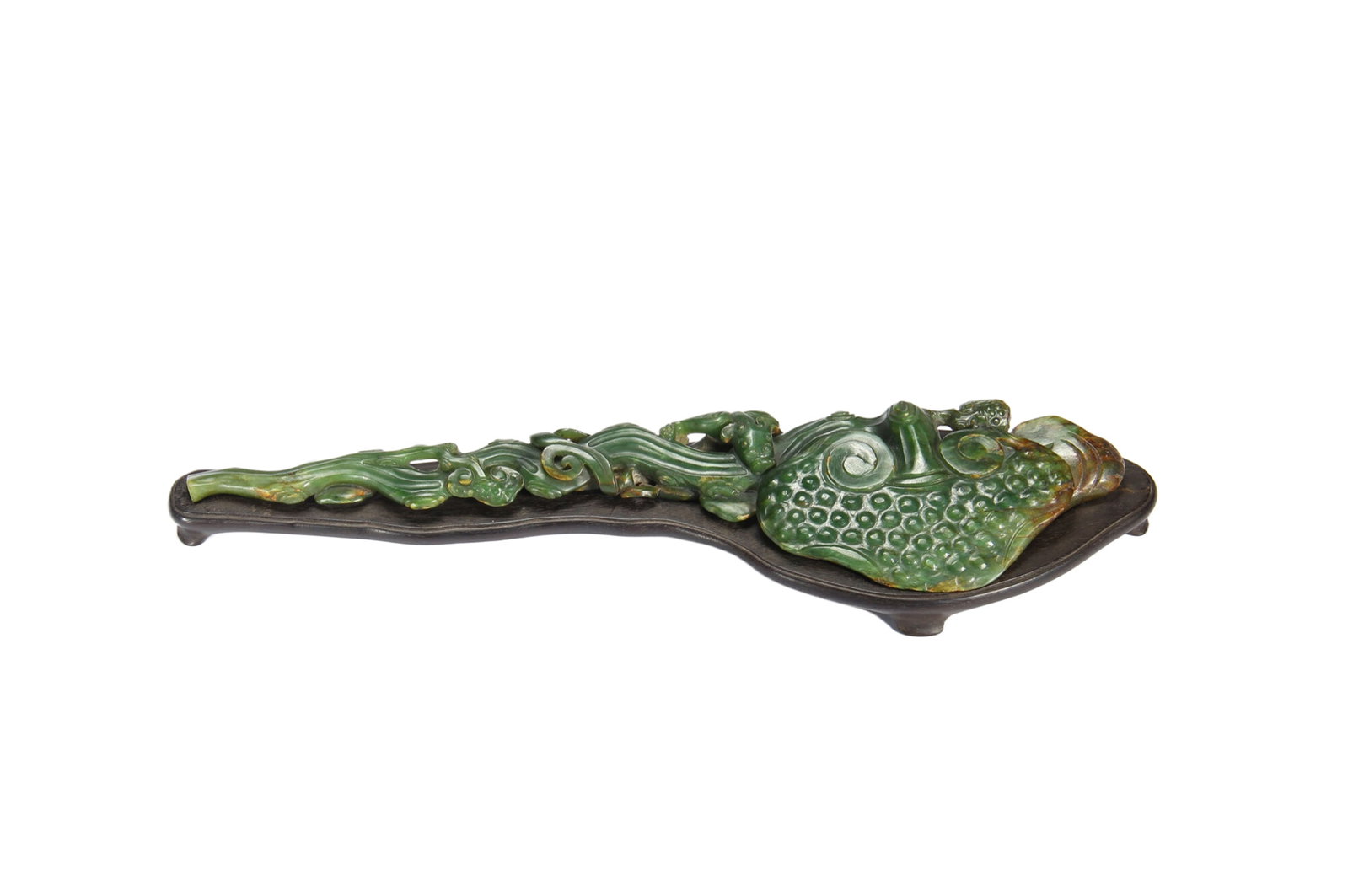 A FINE CARVED JADE LINGZHI RUYI SCEPTER (1 of 9)