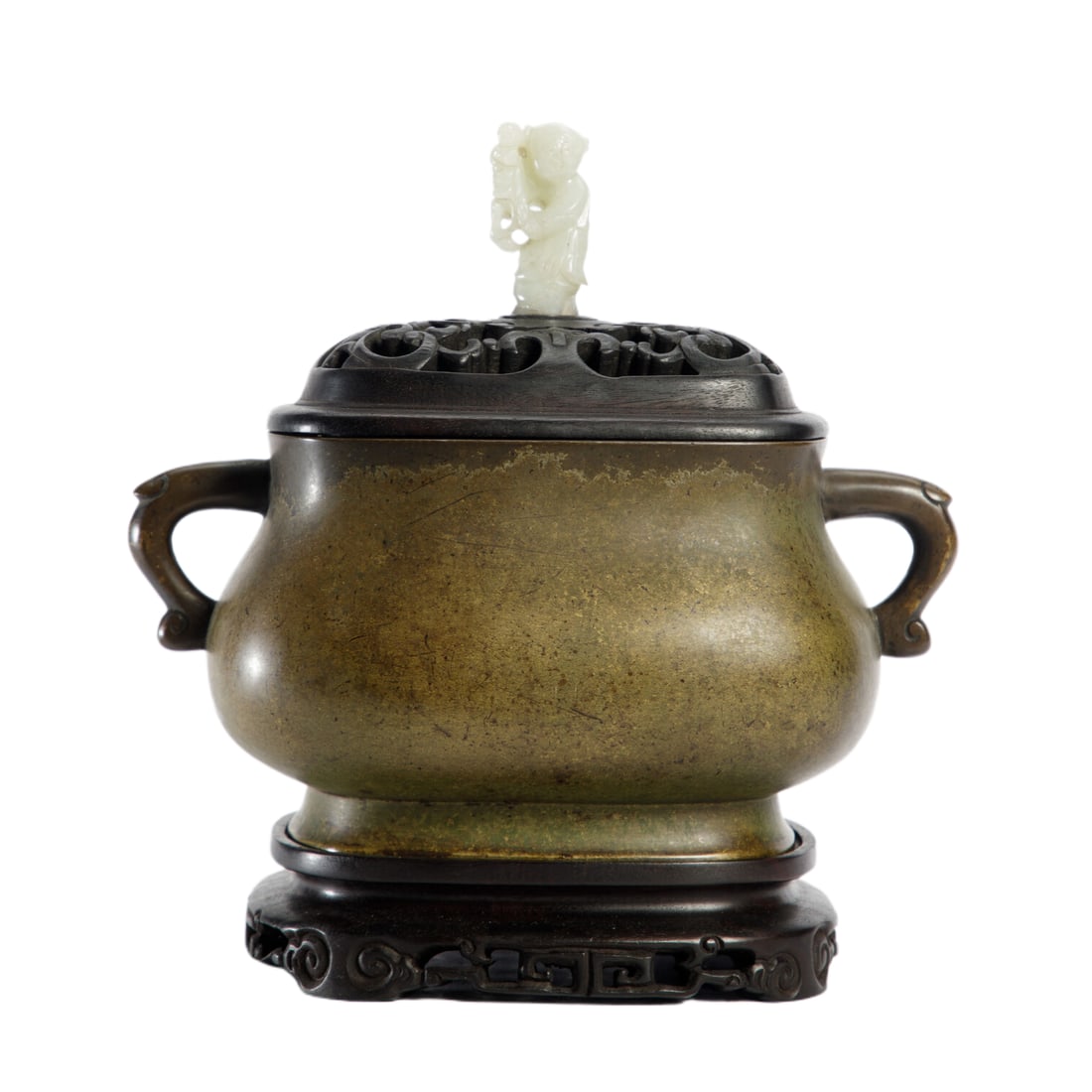 A BRONZE CENSER WITH COVER (1 of 10)