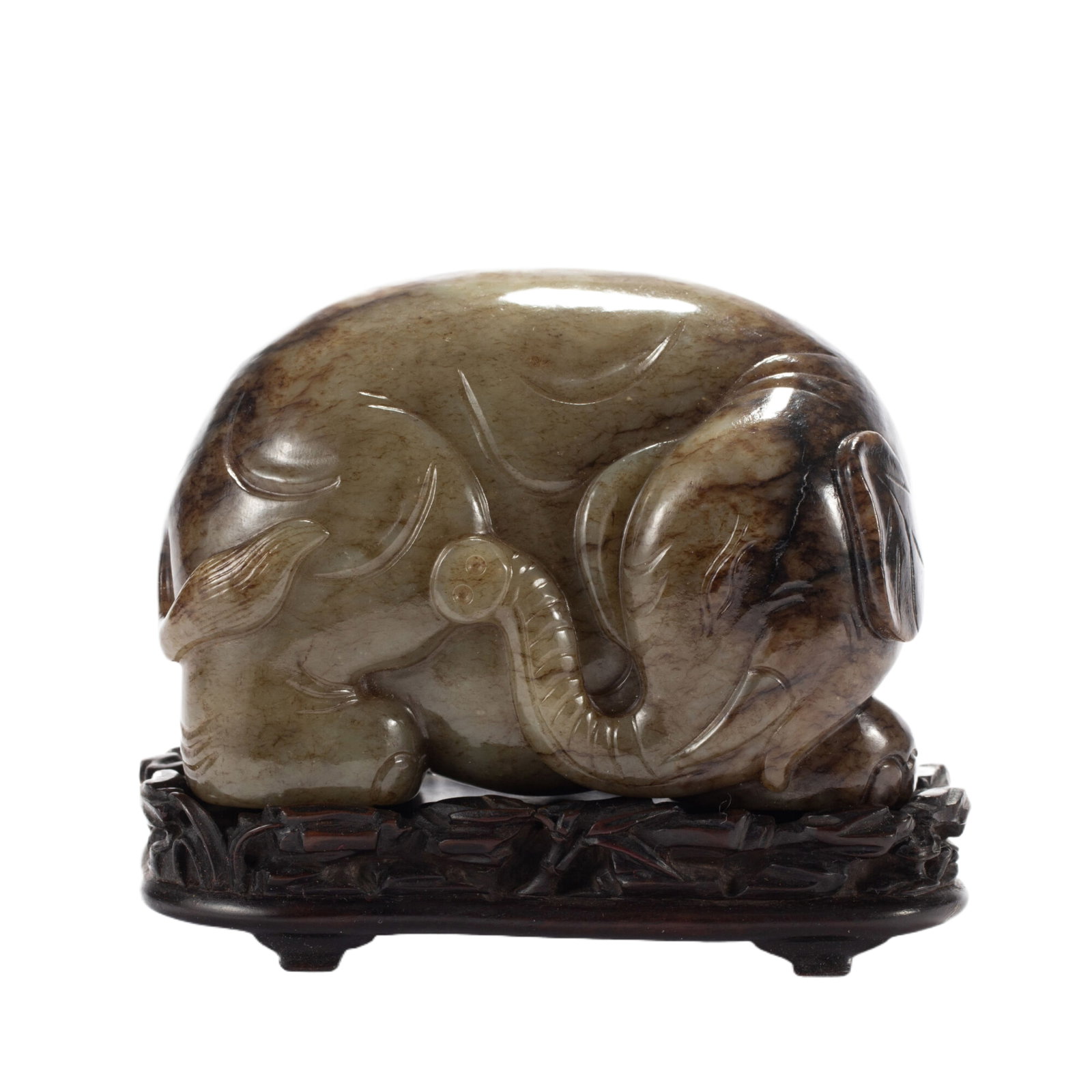 A CARVED JADE ELEPHANT (1 of 10)