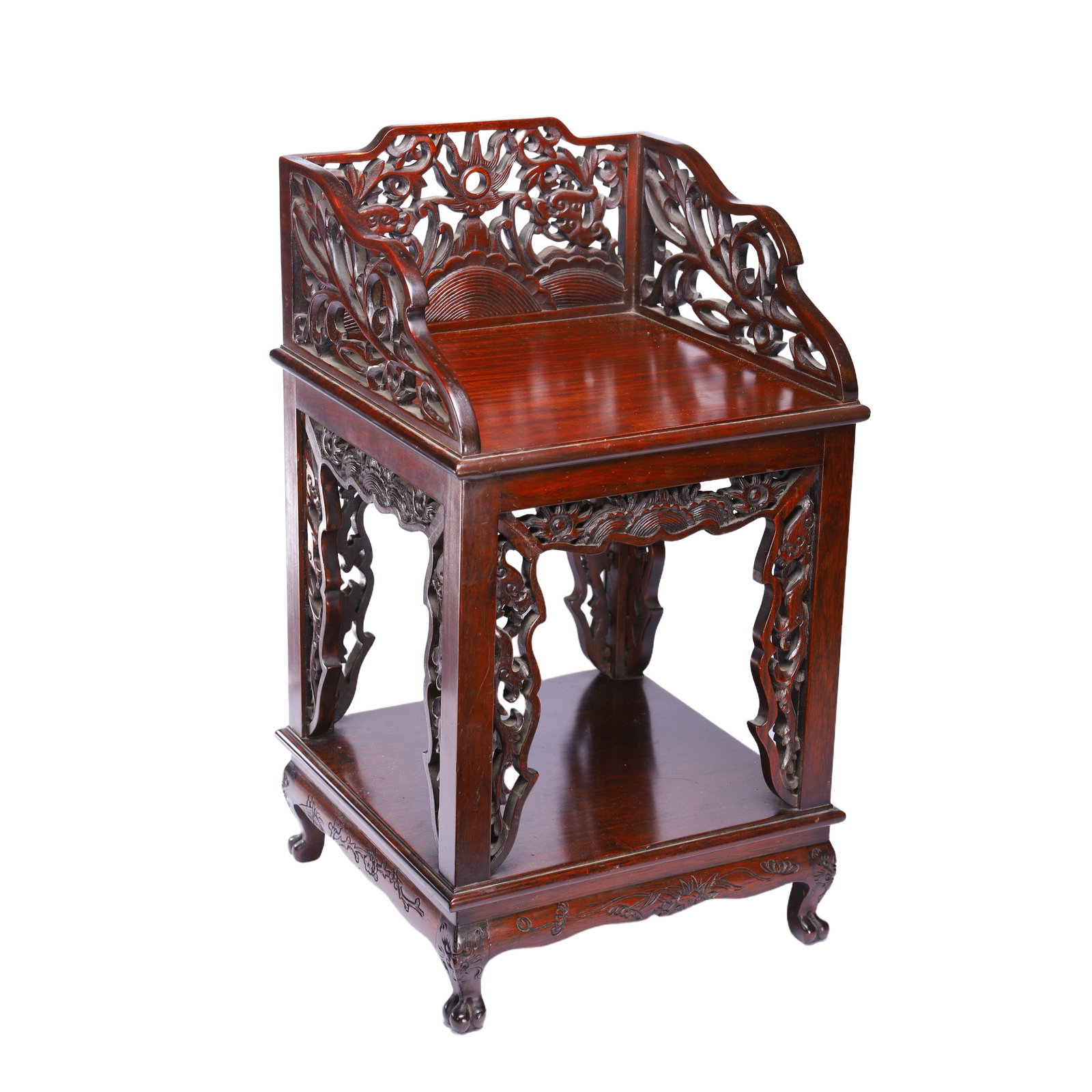 A CARVED ANNATTO-WOOD BUDDHIST SHRINE (1 of 11)