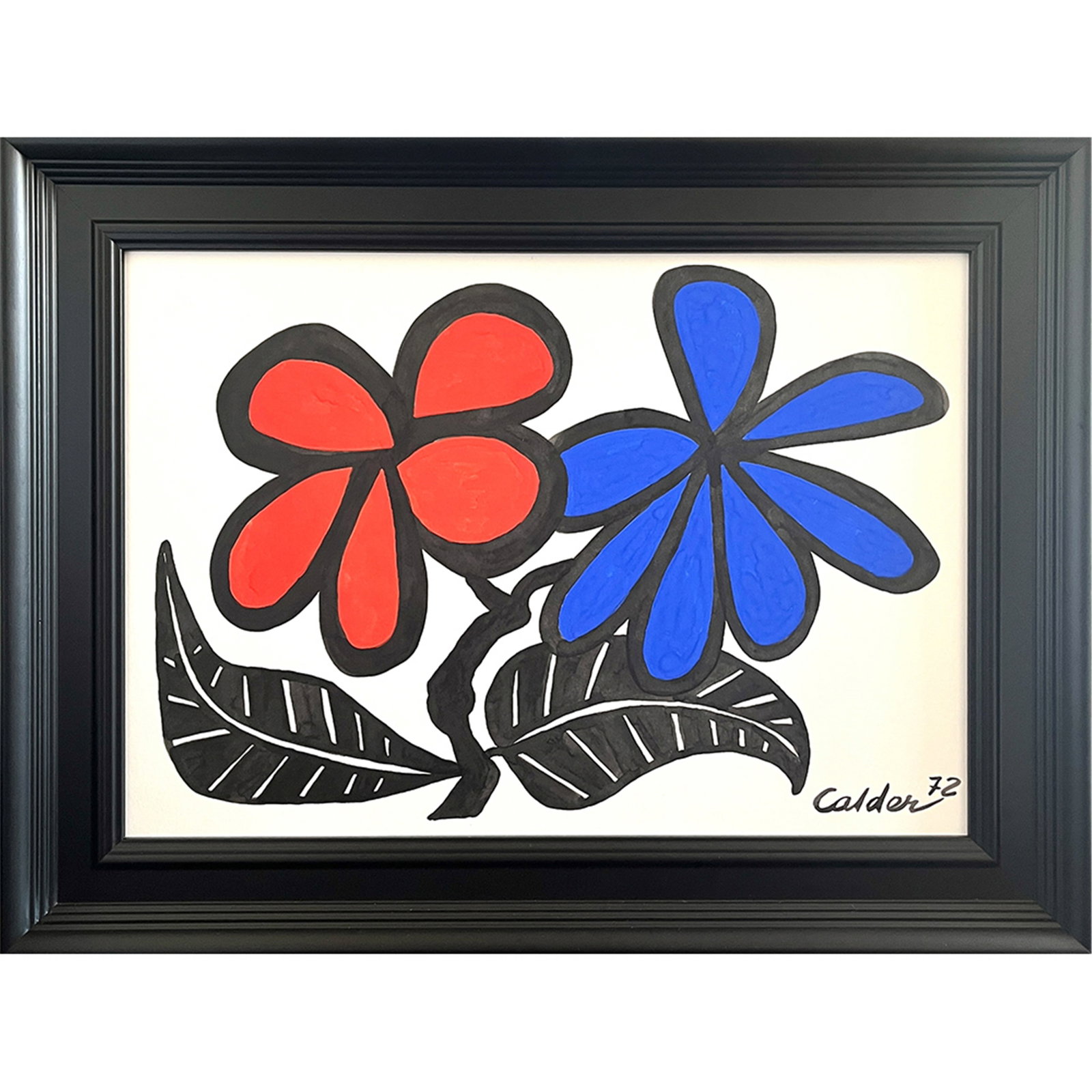 BLACK LEAFED FLOWERS SIGNED ALEXANDER CALDER (1 of 4)