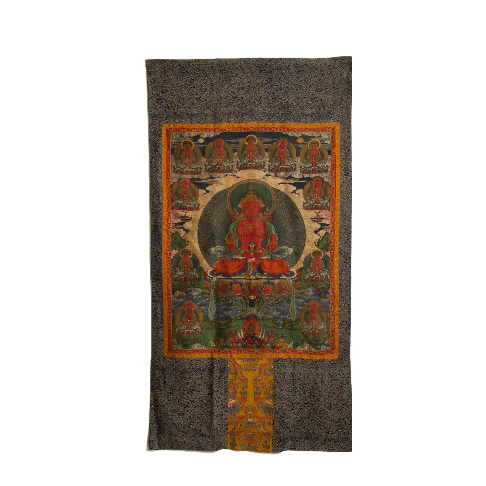 AN EMBROIDERED THANGKA OF AMITAYUS (1 of 11)