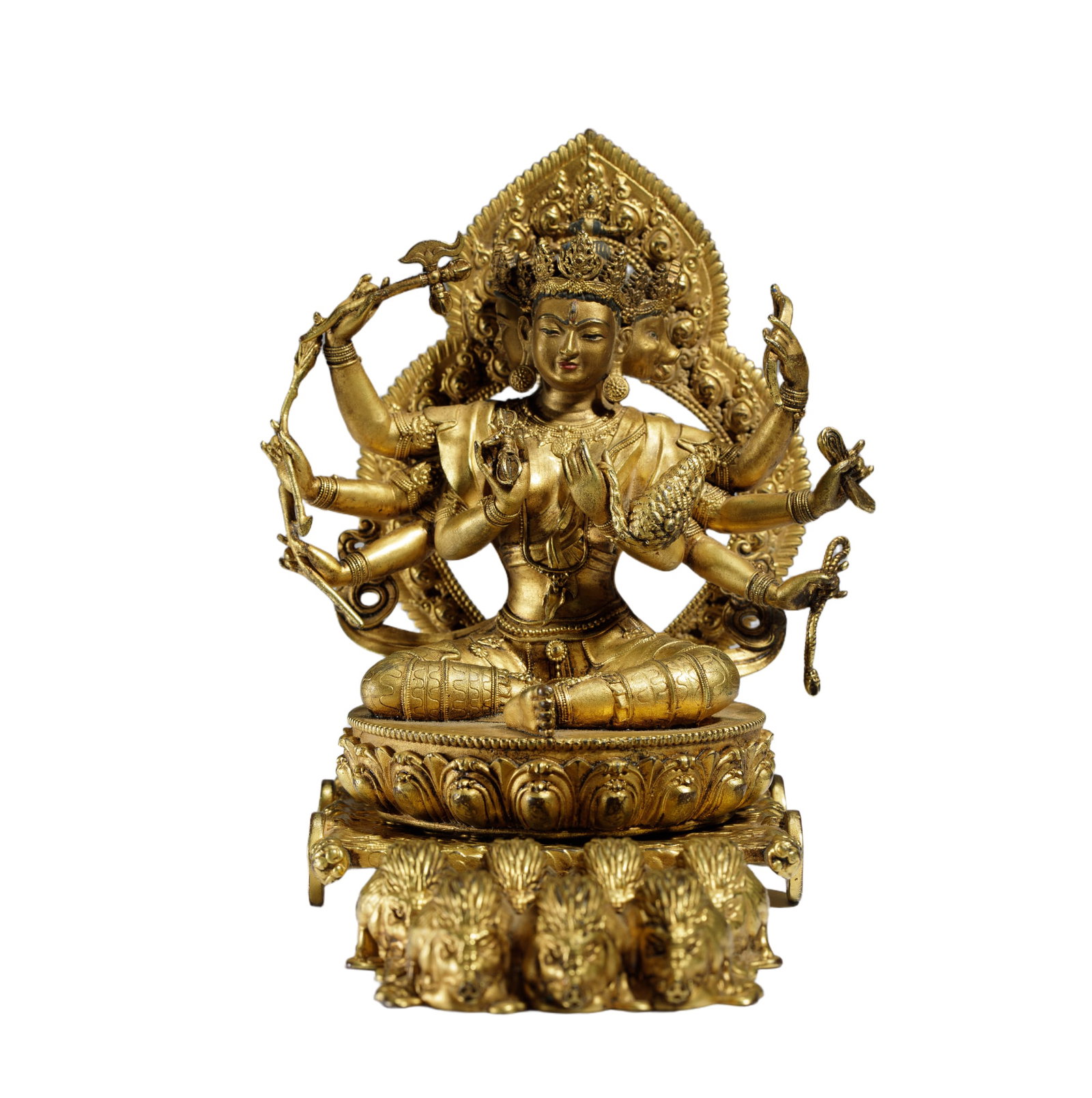 A BRONZE-GILT DEITY POSSIBLY MARICHI (1 of 9)