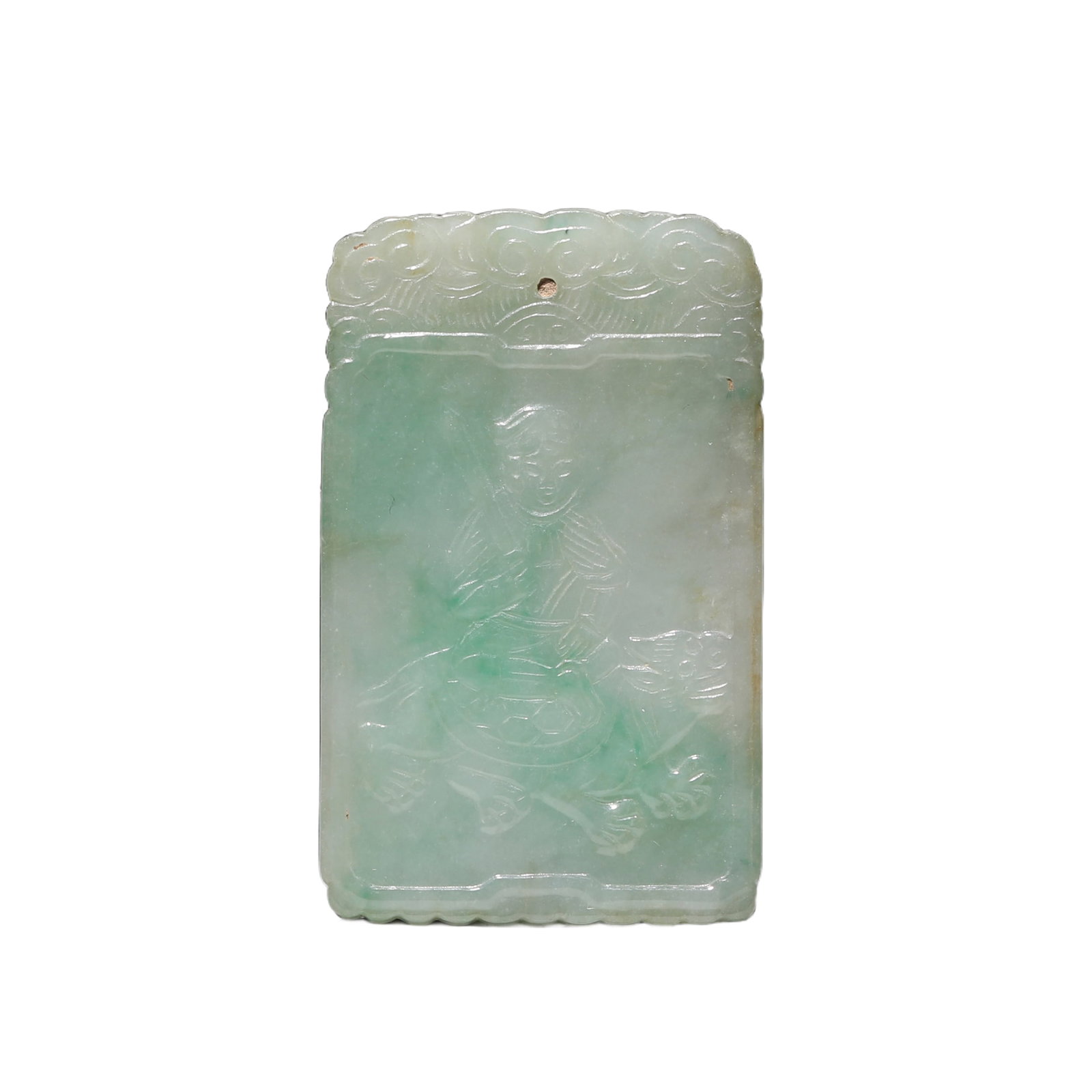 A CARVED JADEITE PLAQUE (1 of 6)