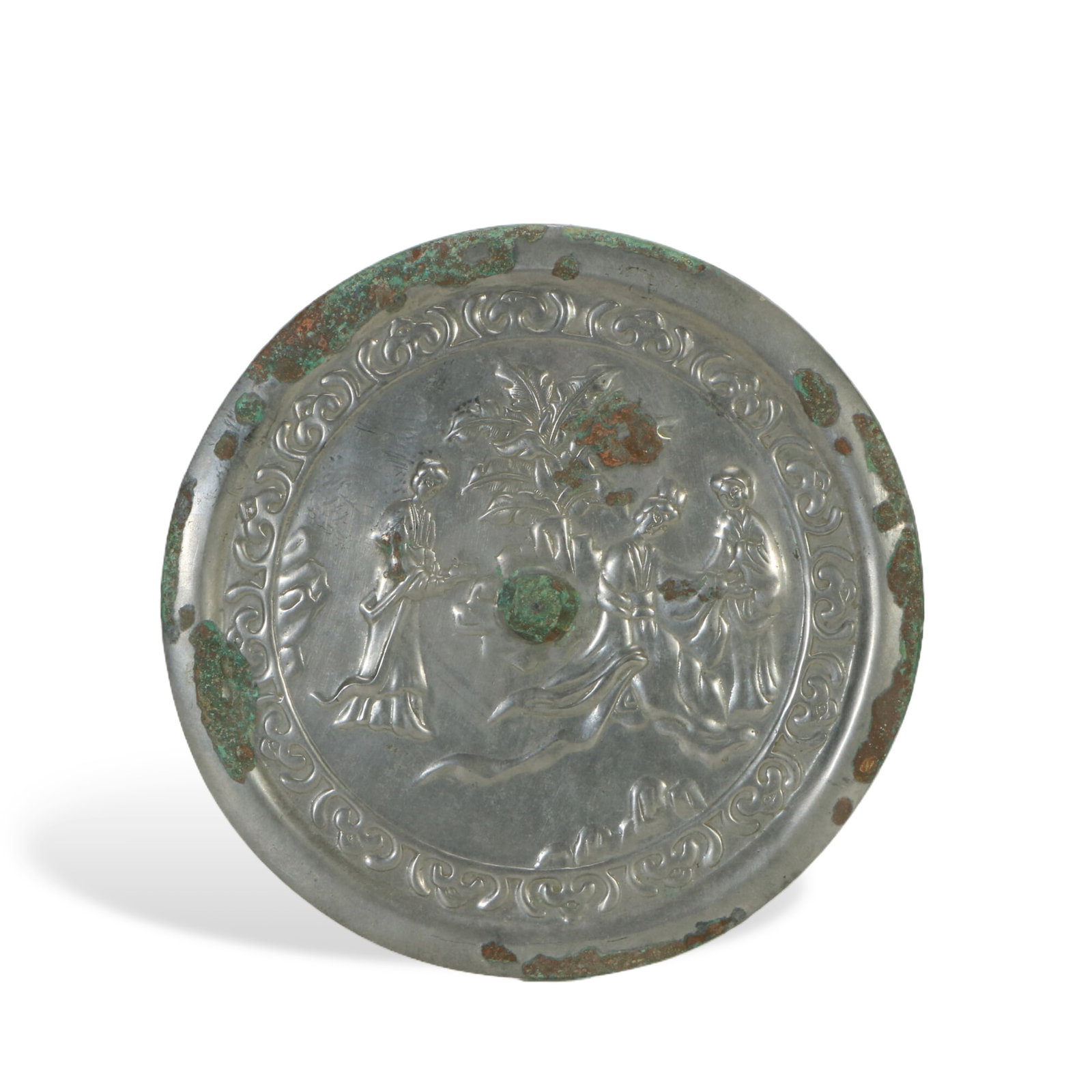 A BRONZE LONG ELIZA MIRROR (1 of 5)