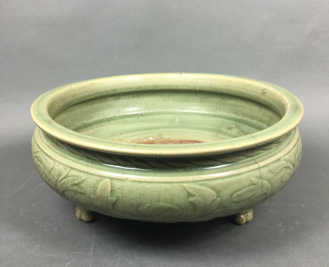Chinese Longquan Celadon Tripod Censer (1 of 3)