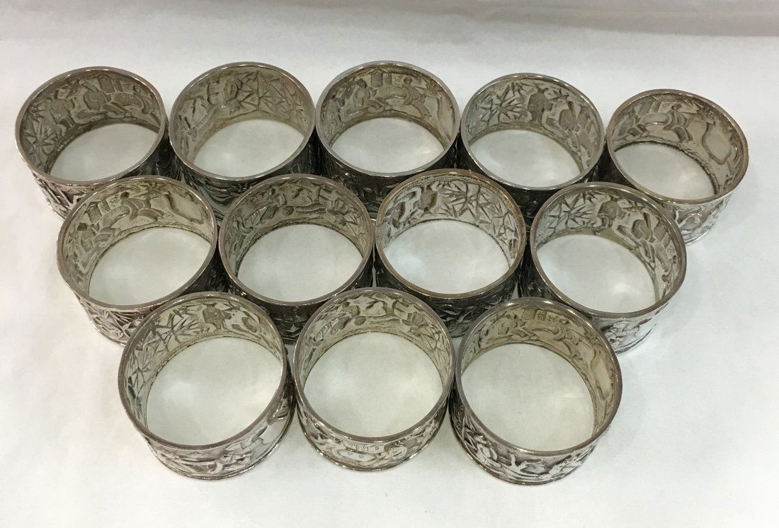 12 pc Sterling Silver Napkin Rings (1 of 4)
