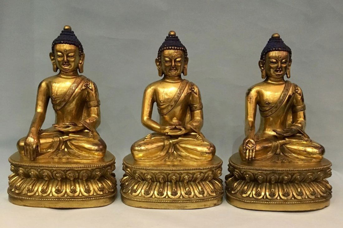 Three Of Gilt Bronze Figures (1 of 3)