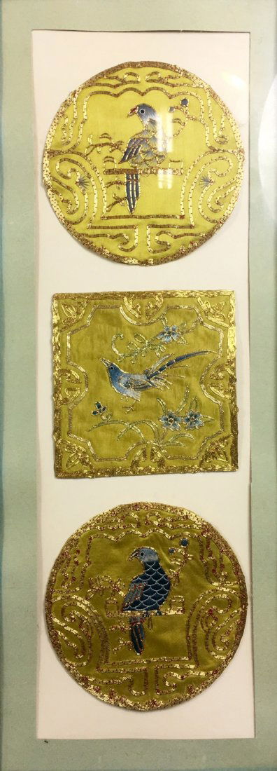 A Antique Chinese Embroidered Silk With Frame (1 of 6)