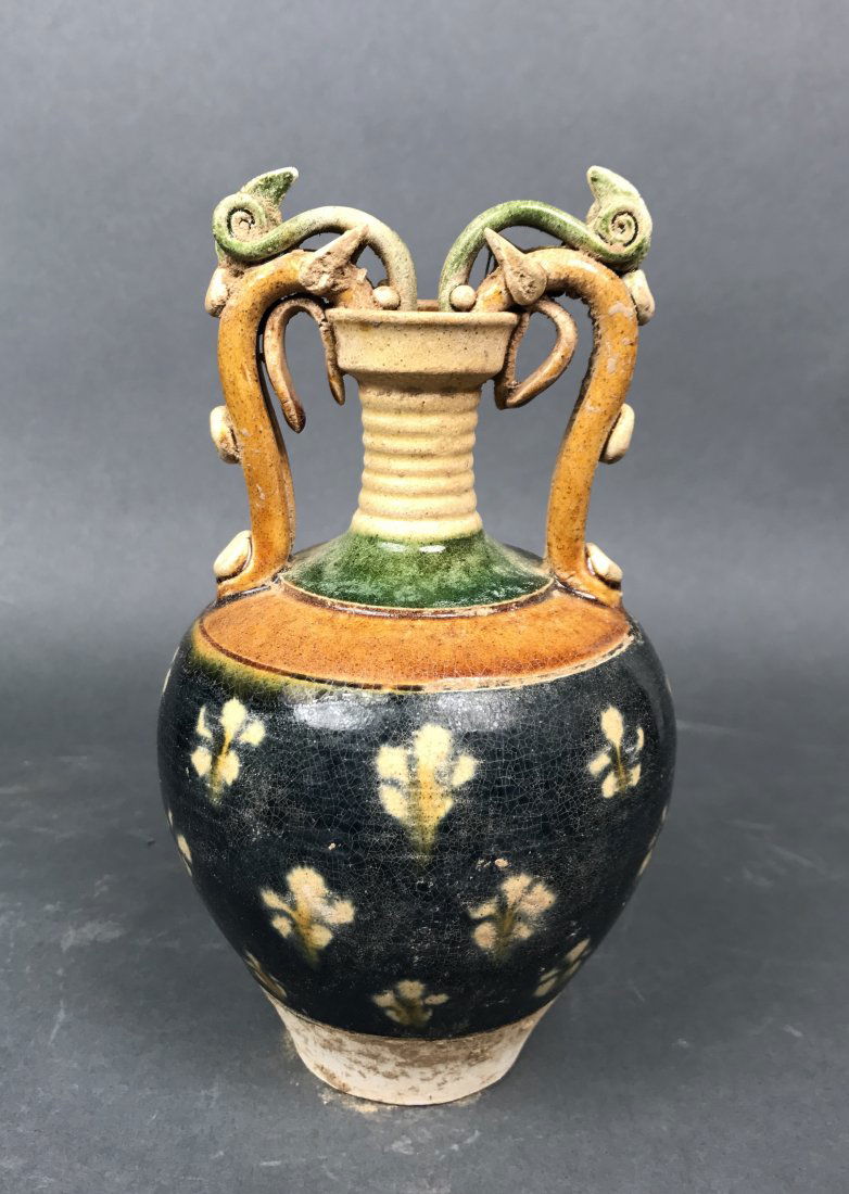 A Chinese SanCai  Vase With Handles (1 of 5)