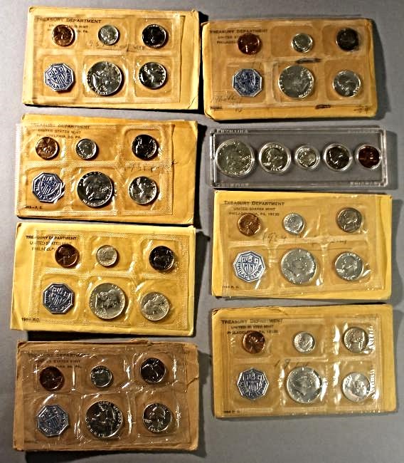 8 Silver Proof Sets 1957-1964 (1 of 10)