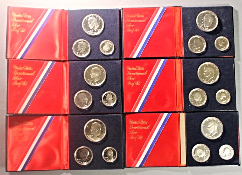 5 US Bicentennial Silver Proof Sets (1 of 3)