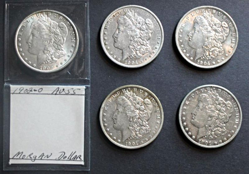 5 Morgan Dollars (1 of 2)