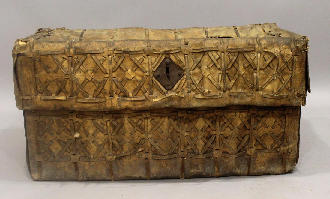 Antique Woven Hide Box Possibly Native American (1 of 6)