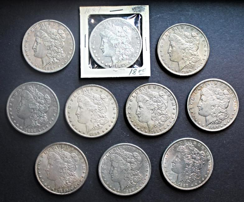 10 Morgan Dollars (1 of 2)