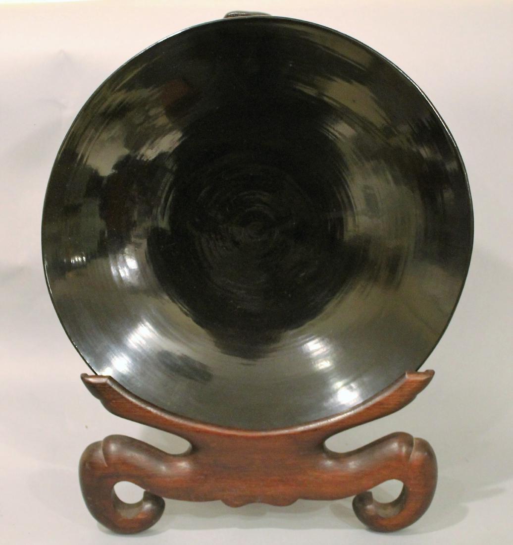Asian Black Lacquer Charger on Chinese Stand (1 of 2)