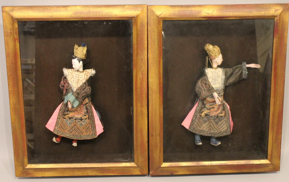 Pair of 19th Century Framed Chinese Puppets (1 of 8)