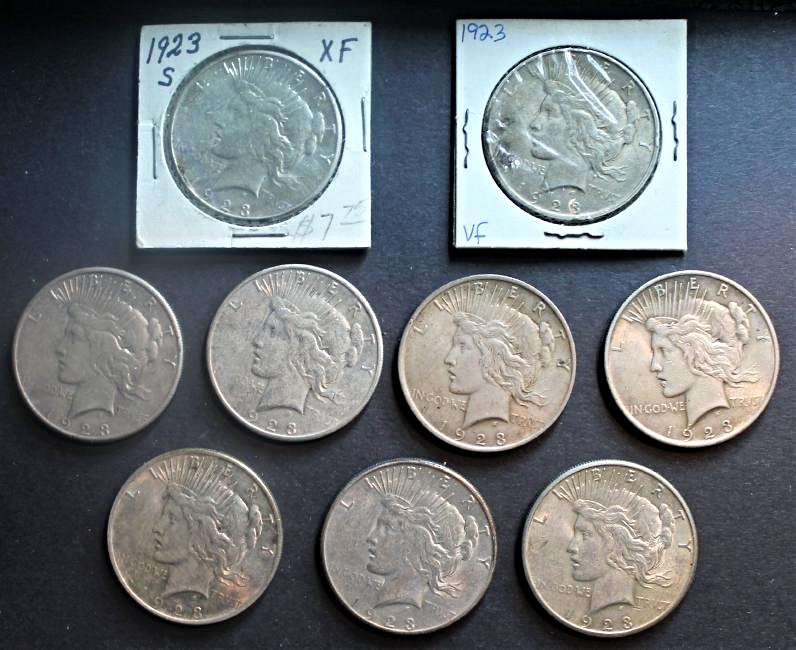 9 Peace Dollars (1 of 2)