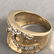 14K Gold Textured Ring with Diamond Design - 5