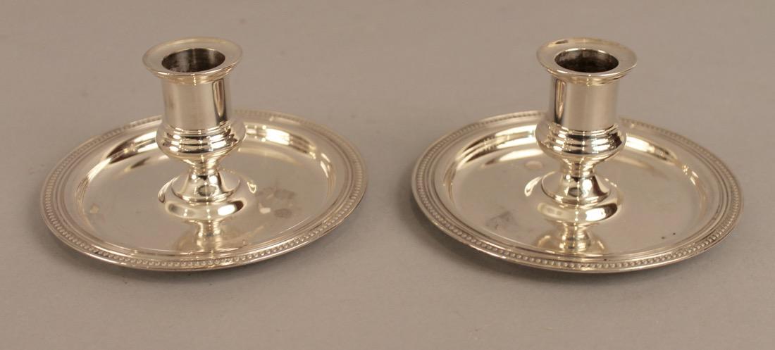 Pair of Silverplate Christofle Candle Sticks: Pair of Silverplate Christofle Candle Sticks