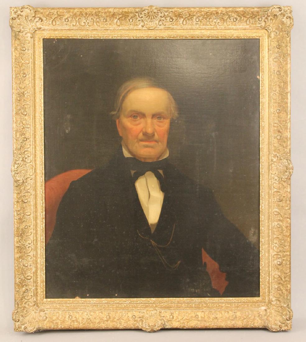 Portrait William H Withers 1861 by JG Brown O/C: 19th Century Portrait of William Henry Withers 1861 by JG Brown O/C. Sight 29 1/2"H x 24 1/2"W Frame 37"H x 32"W