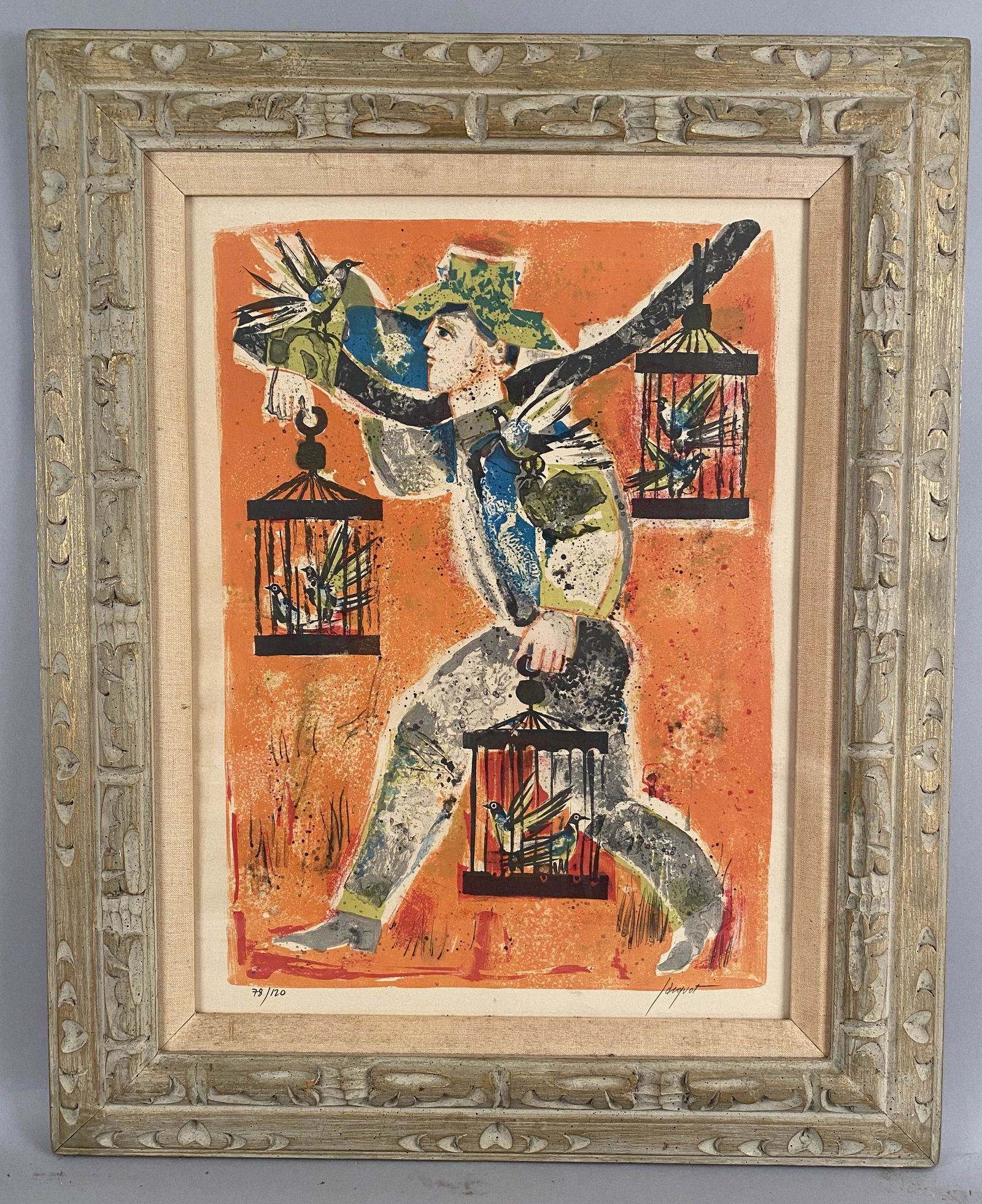 Linocut Style Print Pierre Henri Jacquot (1929-2009) (1 of 6)