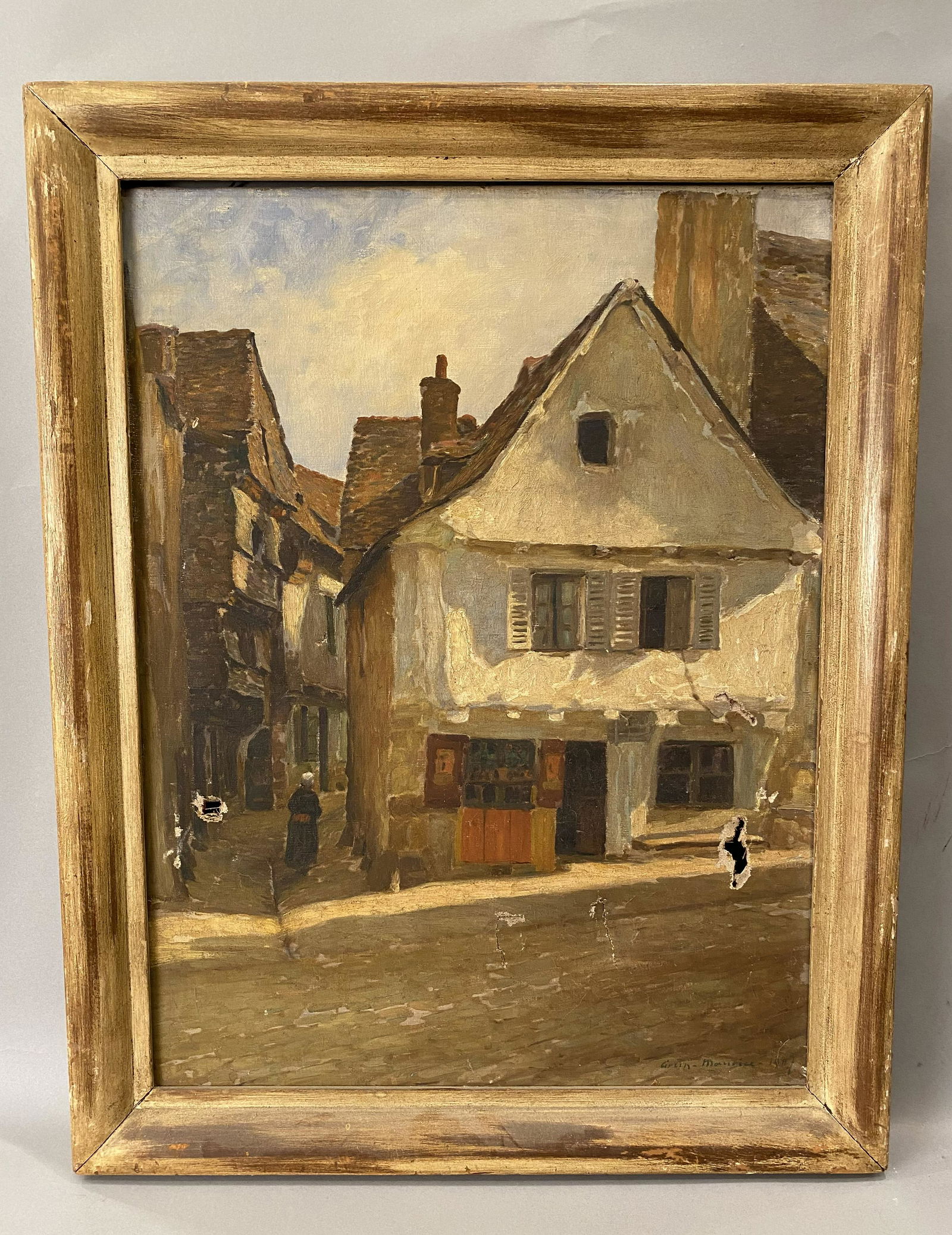 Maurice Grun Oil on Canvas Village Street Scene (1 of 6)