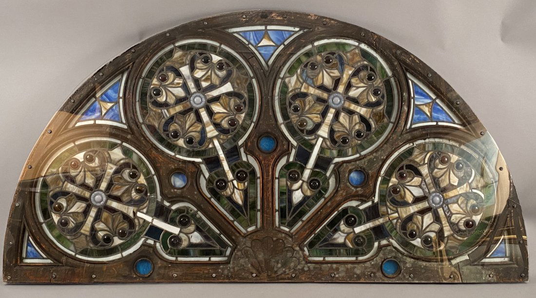 Large 1/2 Round Stained Glass Window (1 of 11)