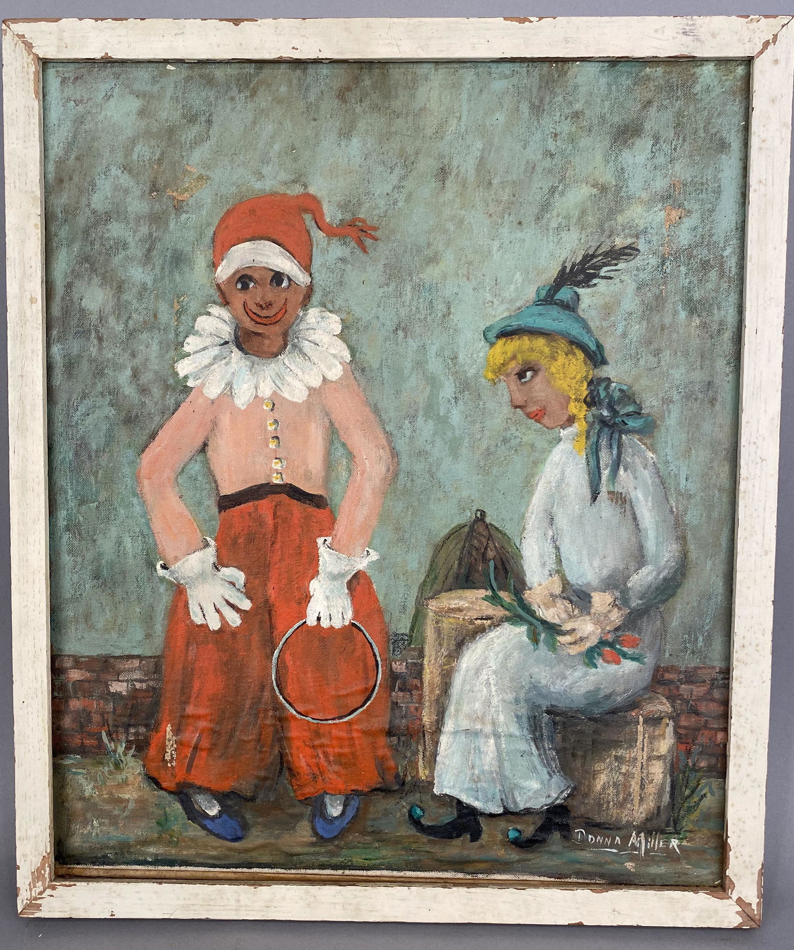 Clown Painting Signed Donna Miller (1 of 7)