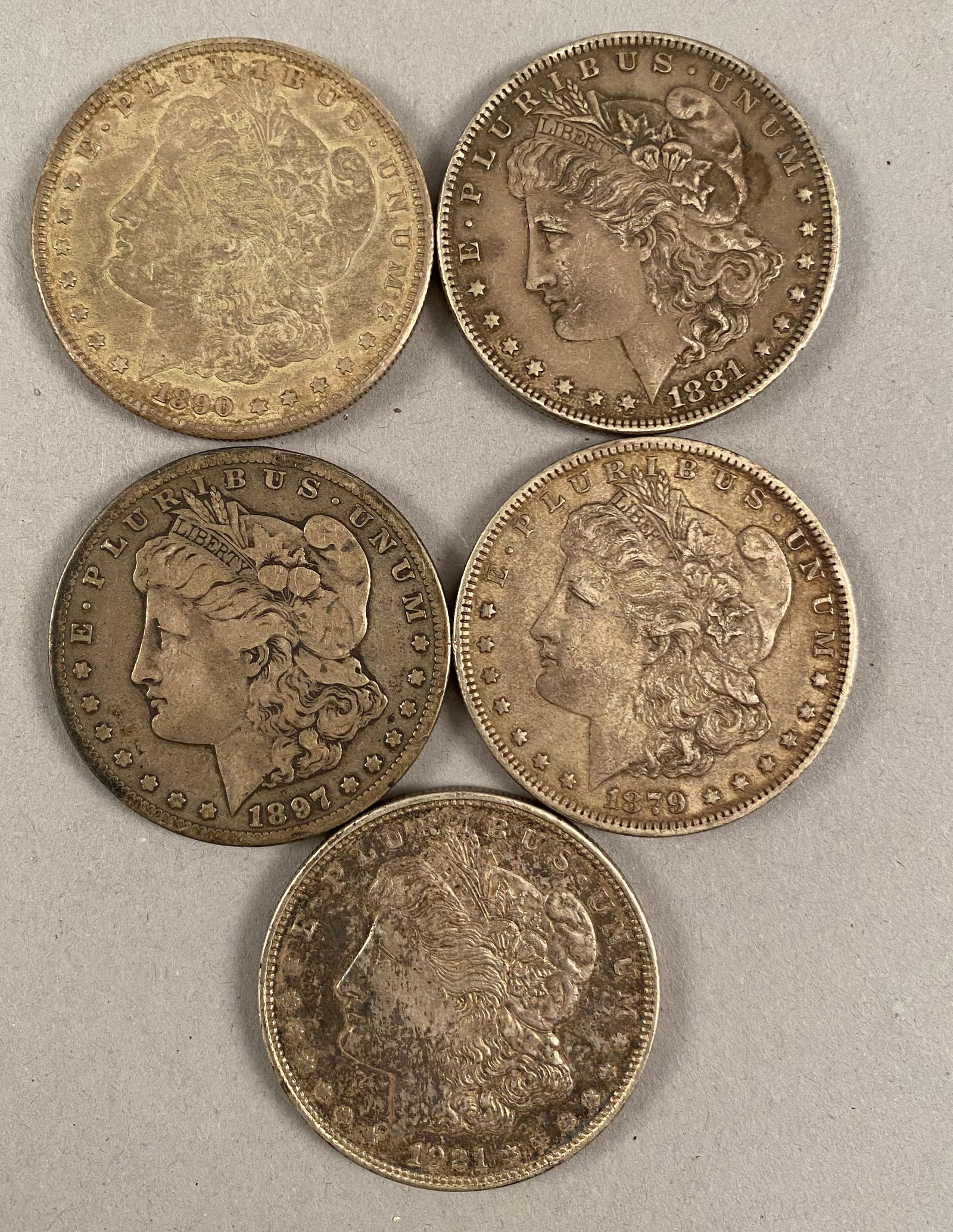 Five Morgan Dollars (1 of 2)