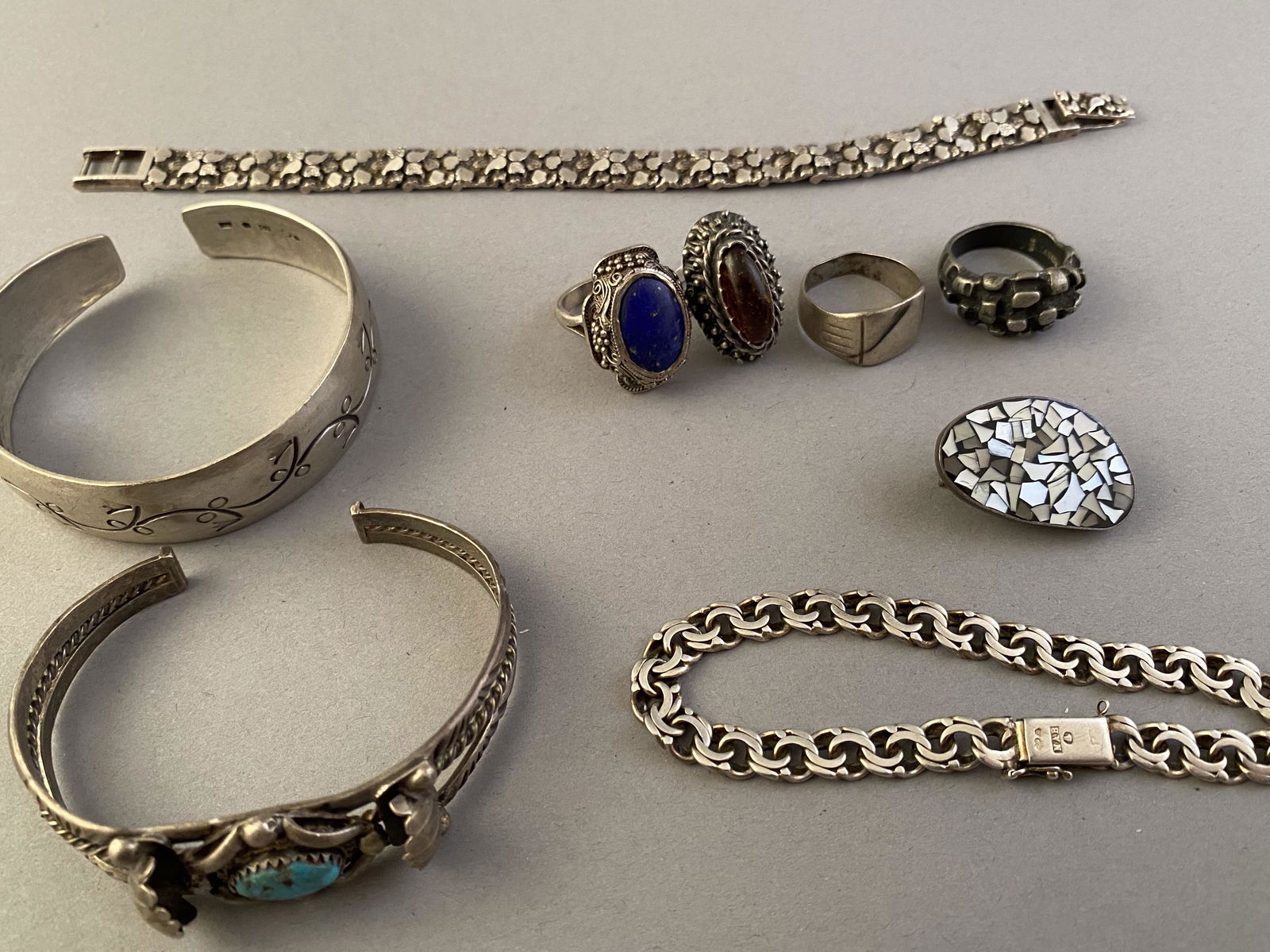 9 Pieces Sterling Silver Jewelry (1 of 6)