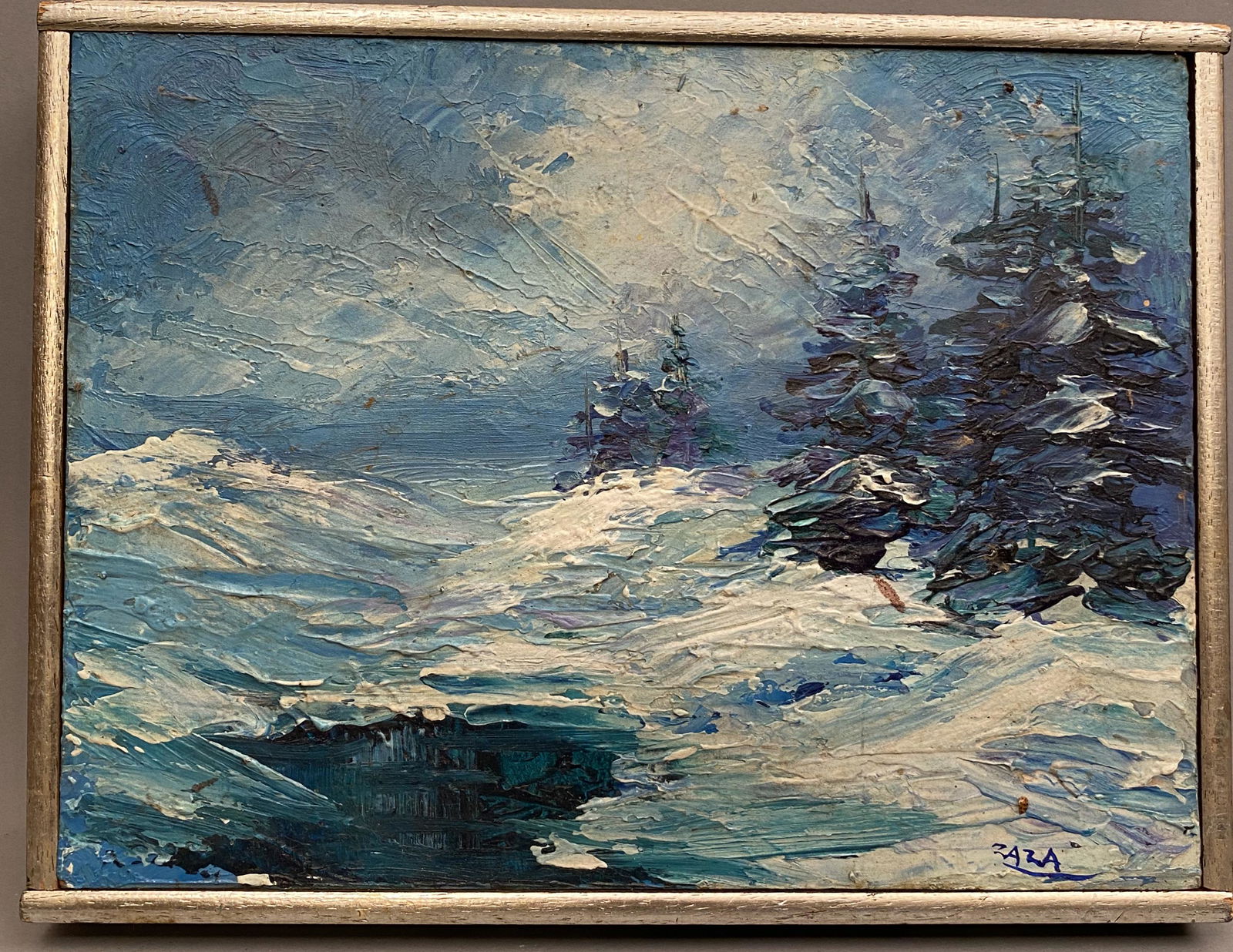Michele Zaza Winter Scene Oil on Board (1 of 3)