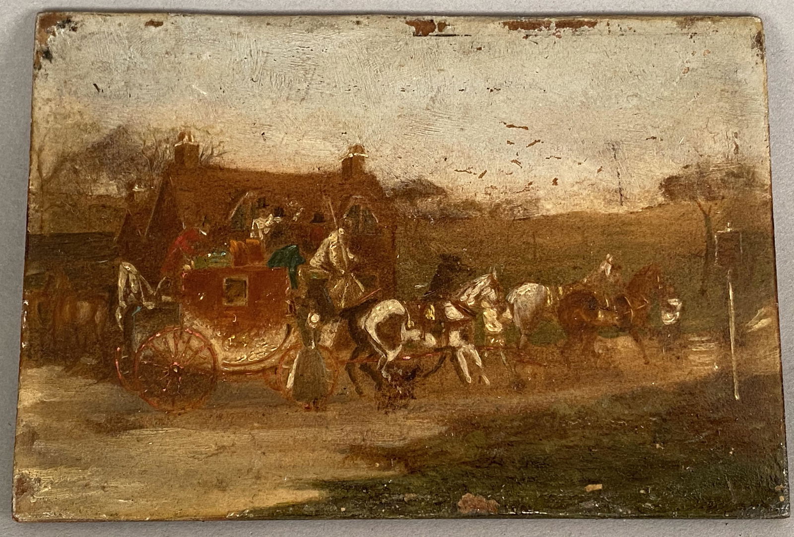 Miniature Oil w Stage Coach (1 of 5)