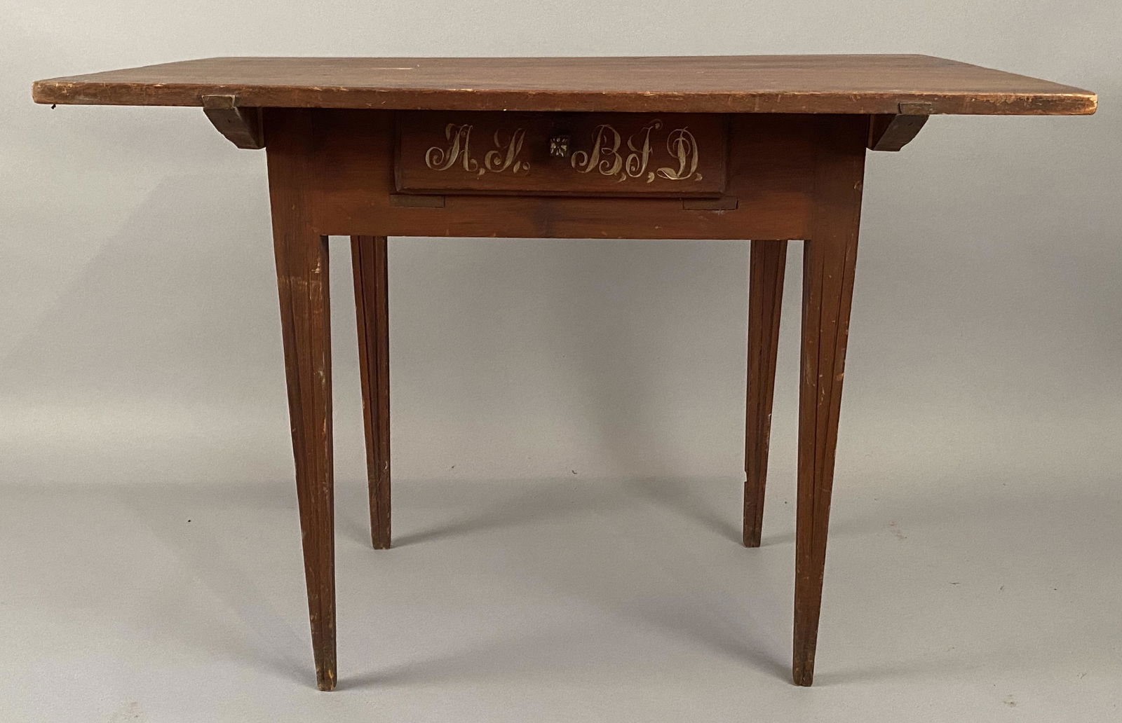 Paint Decorated Taper Leg One Drawer Work Table (1 of 8)