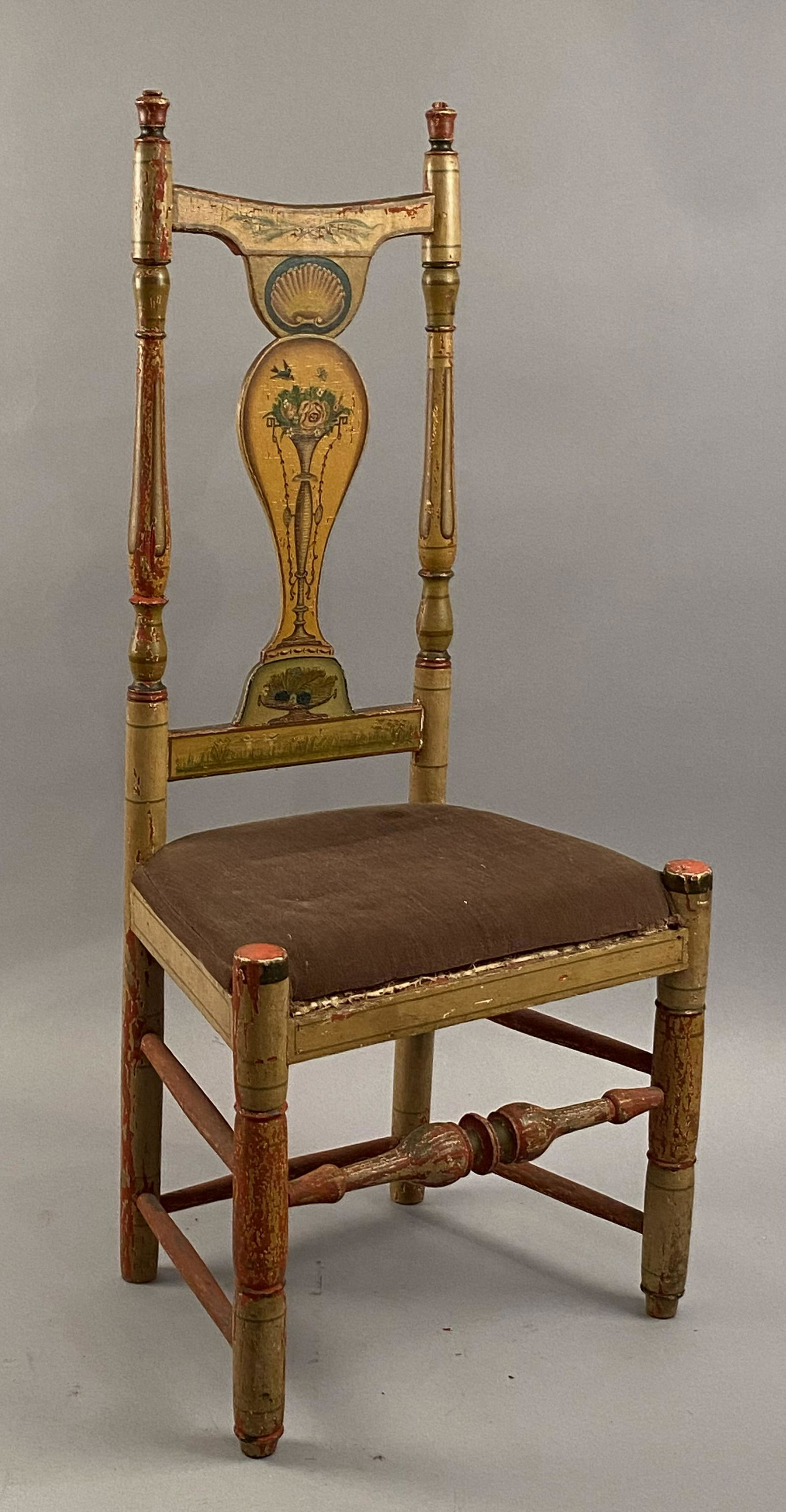 Paint Decorated Queen Anne Side Chair (1 of 8)