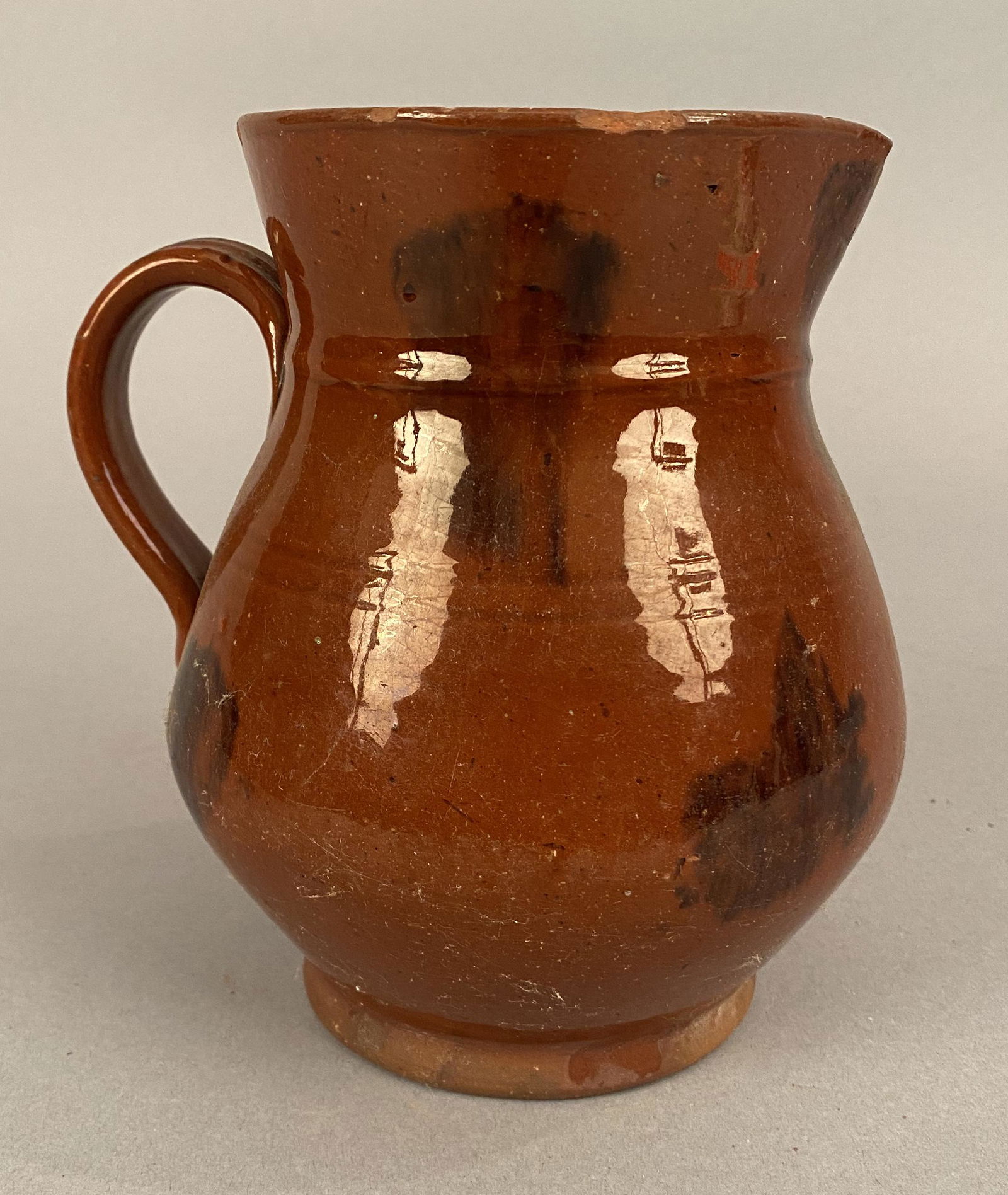 19th C Red Ware Pitcher w/Manganese Decorations (1 of 5)