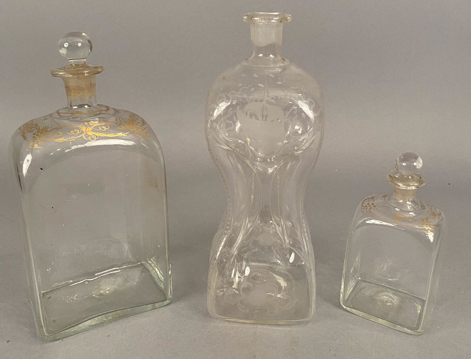 Kluk Kluk & 2 Other Decanters Etched & Painted (1 of 10)