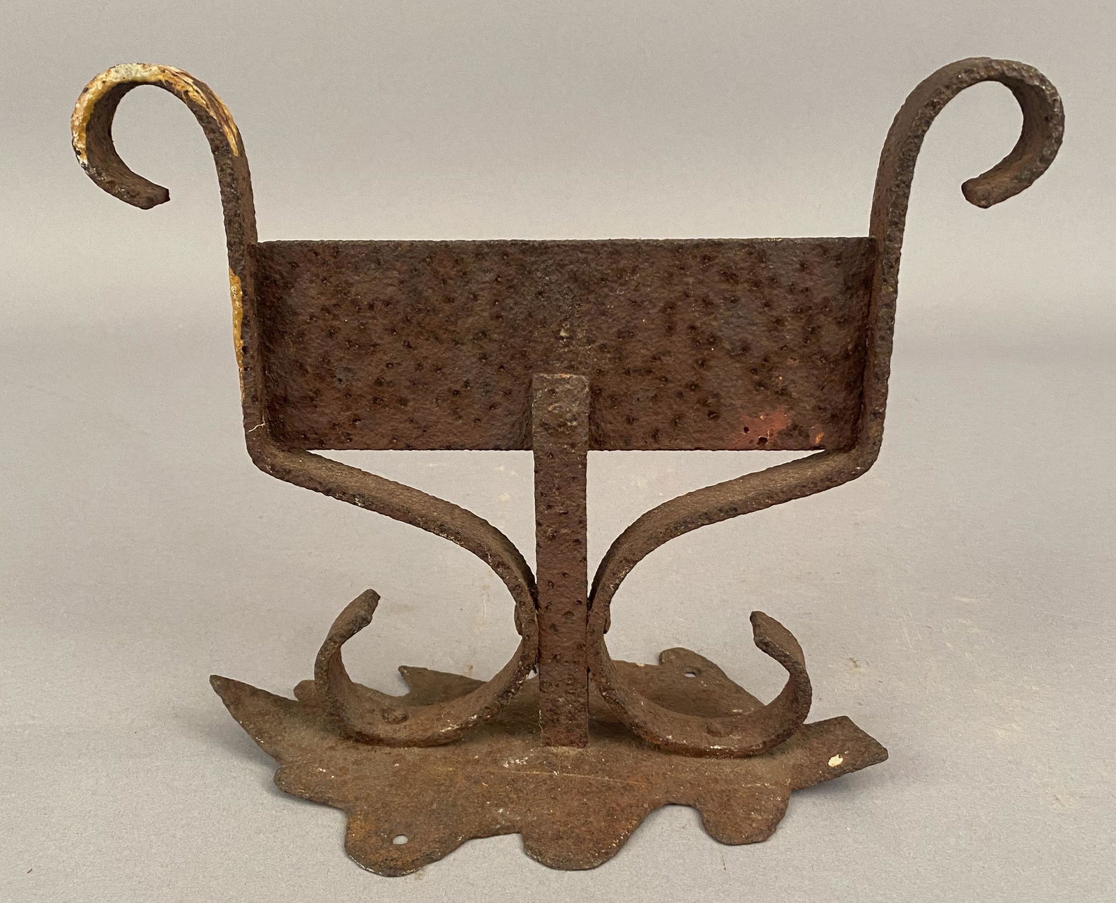 Wrought Iron Boot Scraper w/Oak Leaf Base (1 of 5)