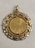 1868 Esabel the 2nd Gold Coing w/18K Pendant Frame