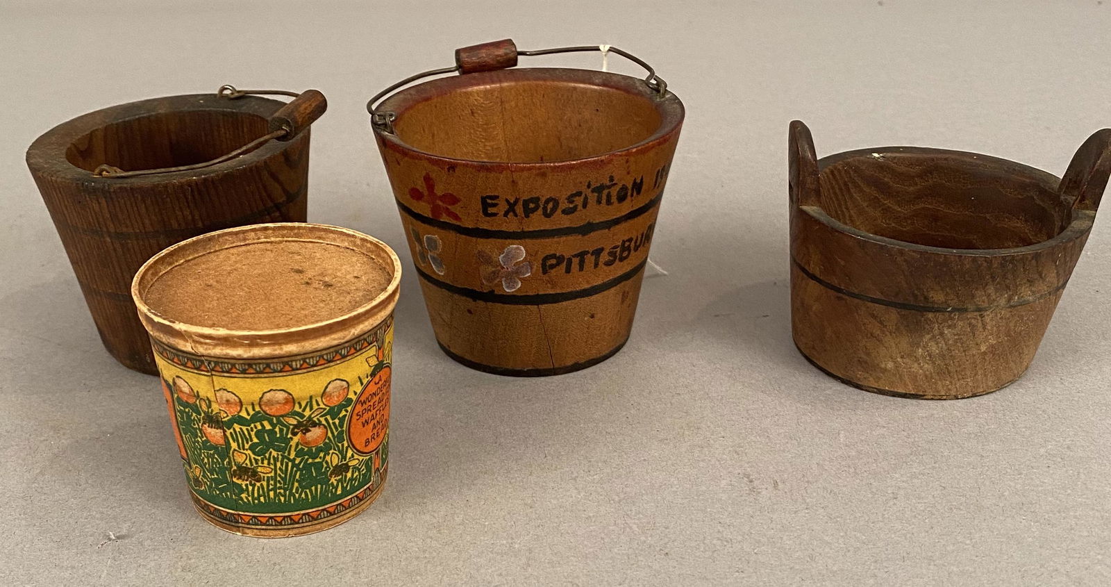 Miniature Buckets & Honey Container Labeled/Signed (1 of 7)