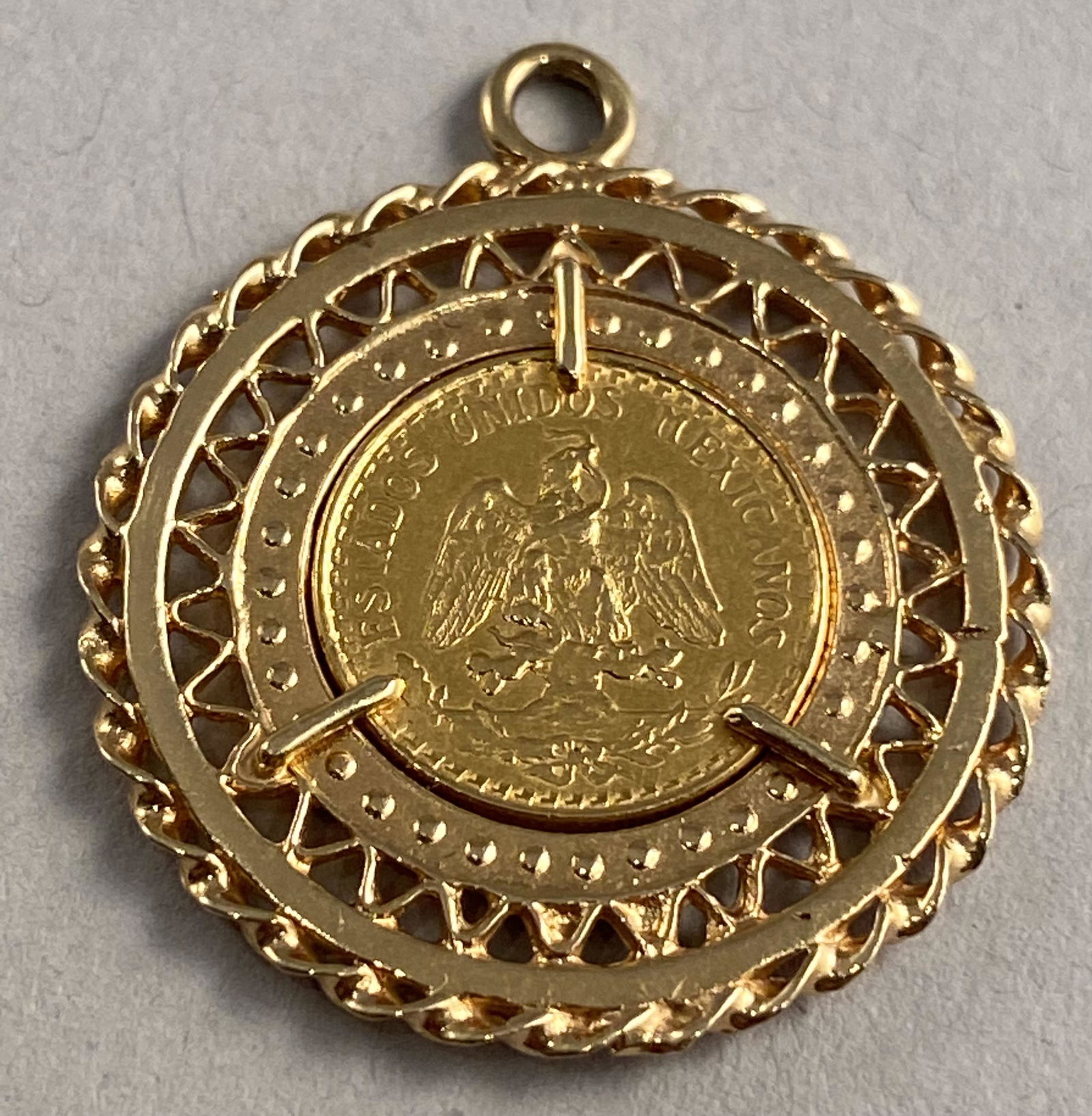 1945 Mexican Gold Dos Pesos w/18K Gold Frame (1 of 4)