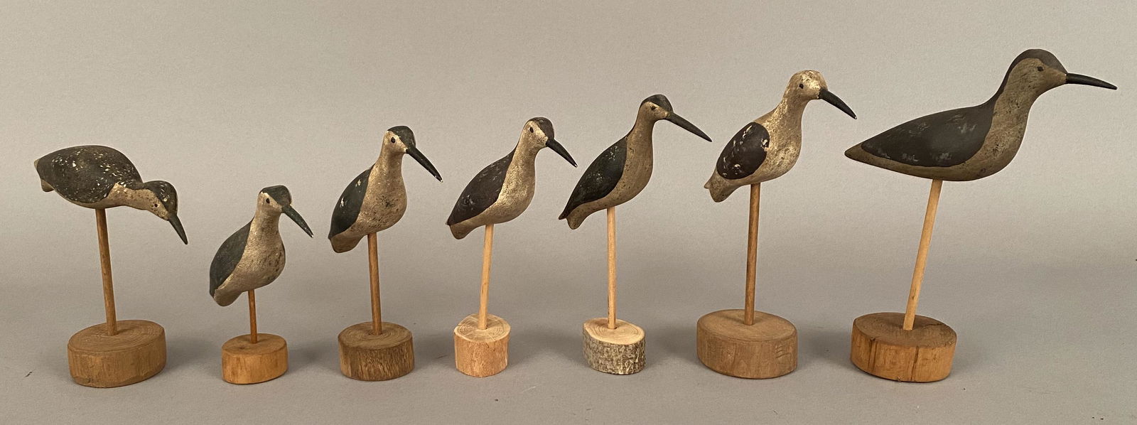 7 Miniature Carved & Painted Shore Birds (1 of 11)
