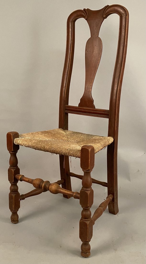 Queen Anne Side Chair w/Carved Crest in Paint (1 of 6)