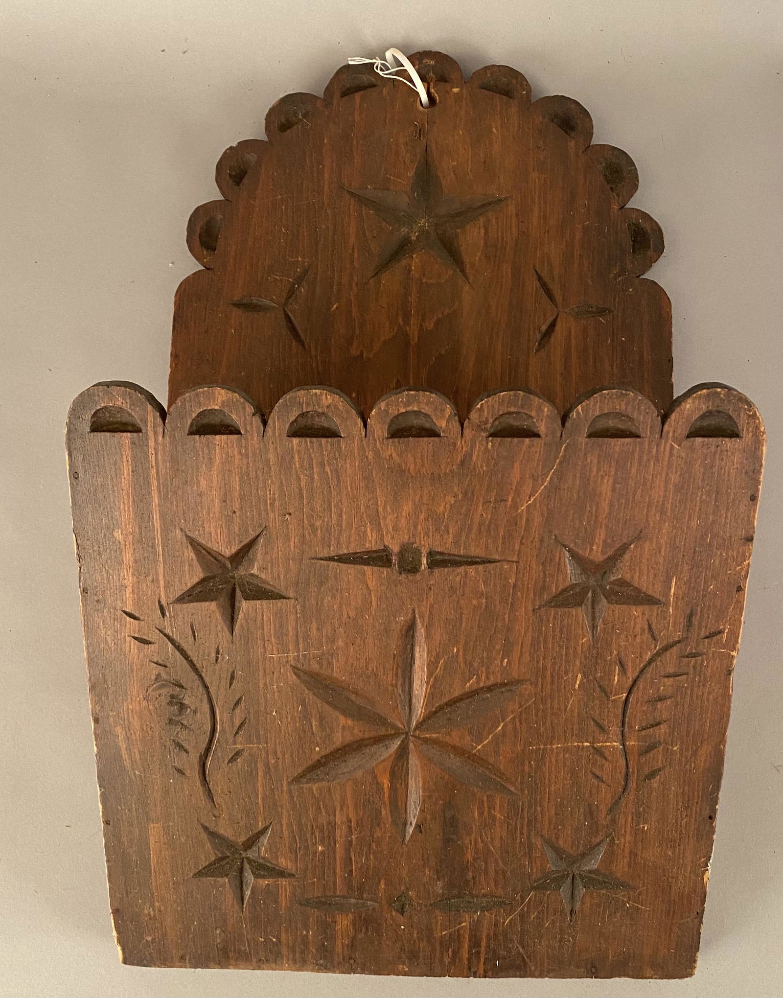 Chip Carved Wall Pocket-Stars, Pinwheels, Flowers (1 of 9)
