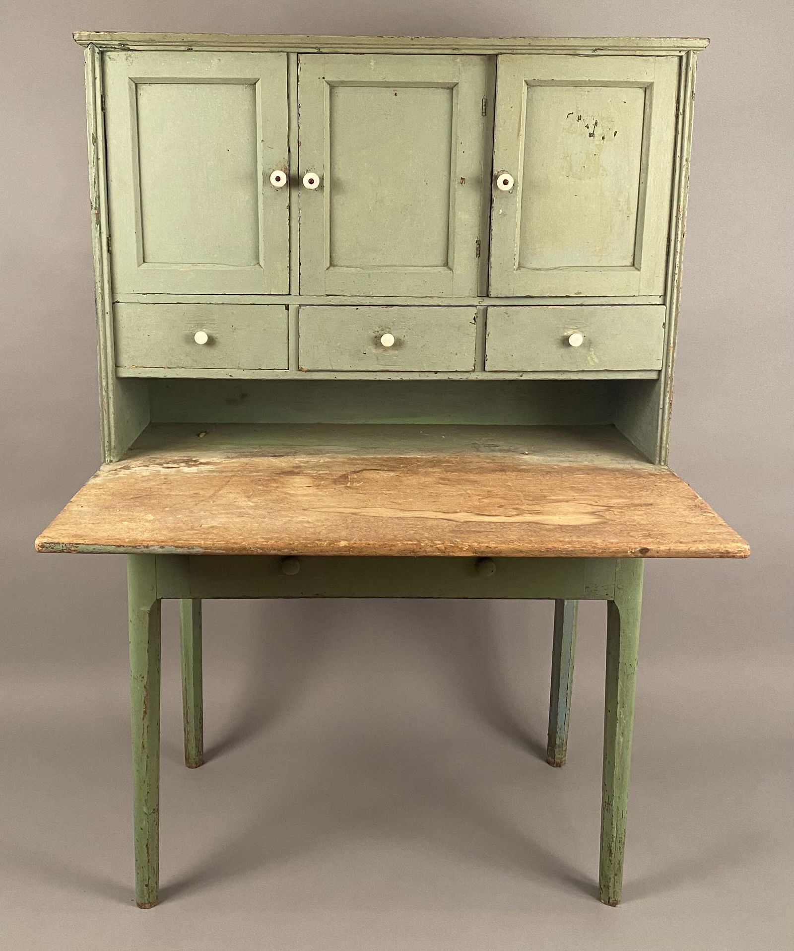 19th C Scrub Top Pastry Cabinet in Paint (1 of 16)