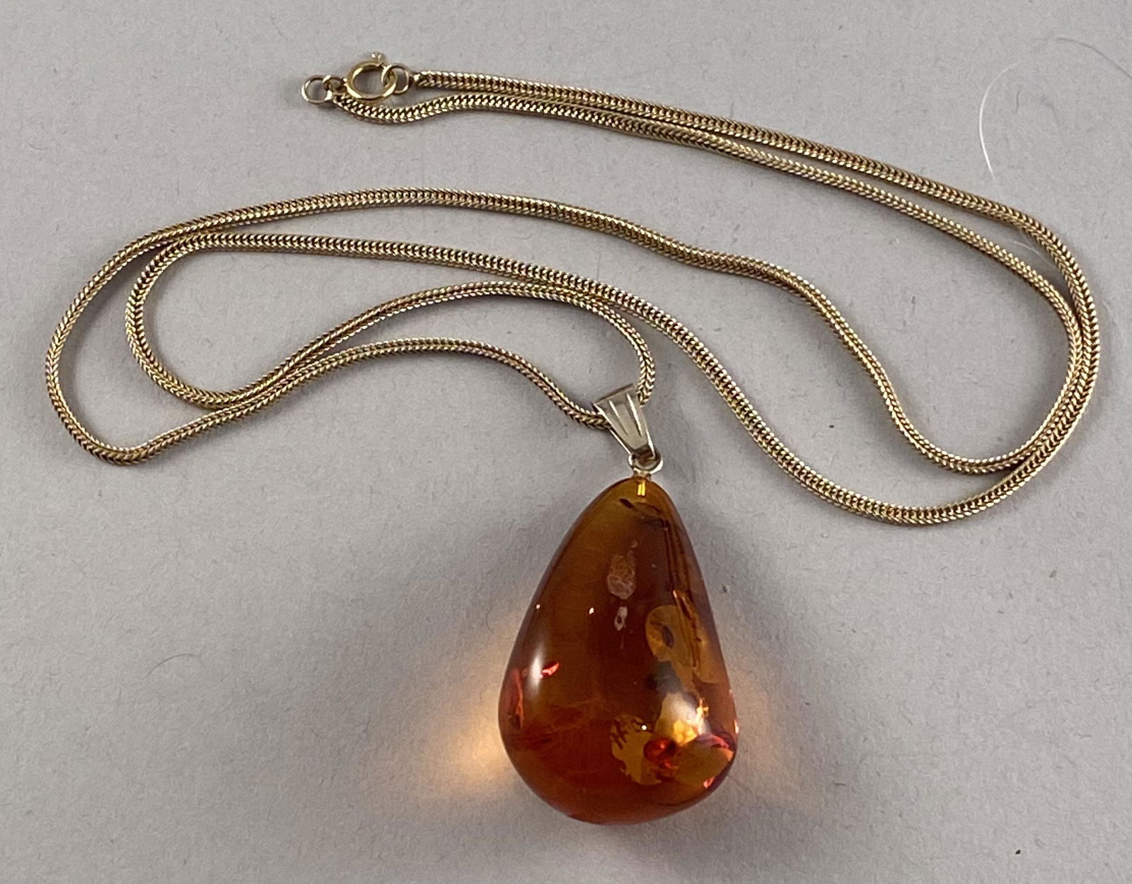 Amber Pendant on 14K Gold Necklace (1 of 5)