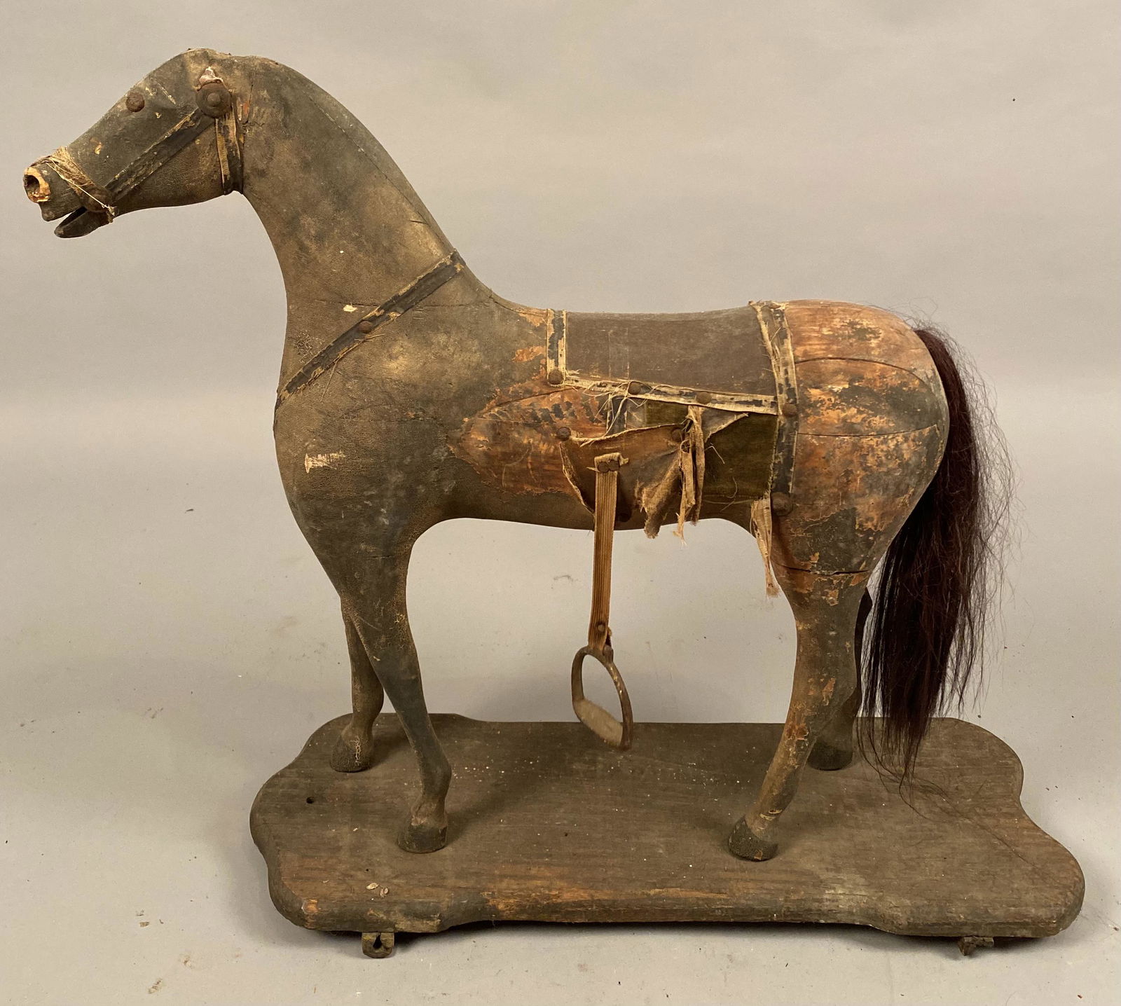 Large Carved Wooden Horse Pull Toy (1 of 12)