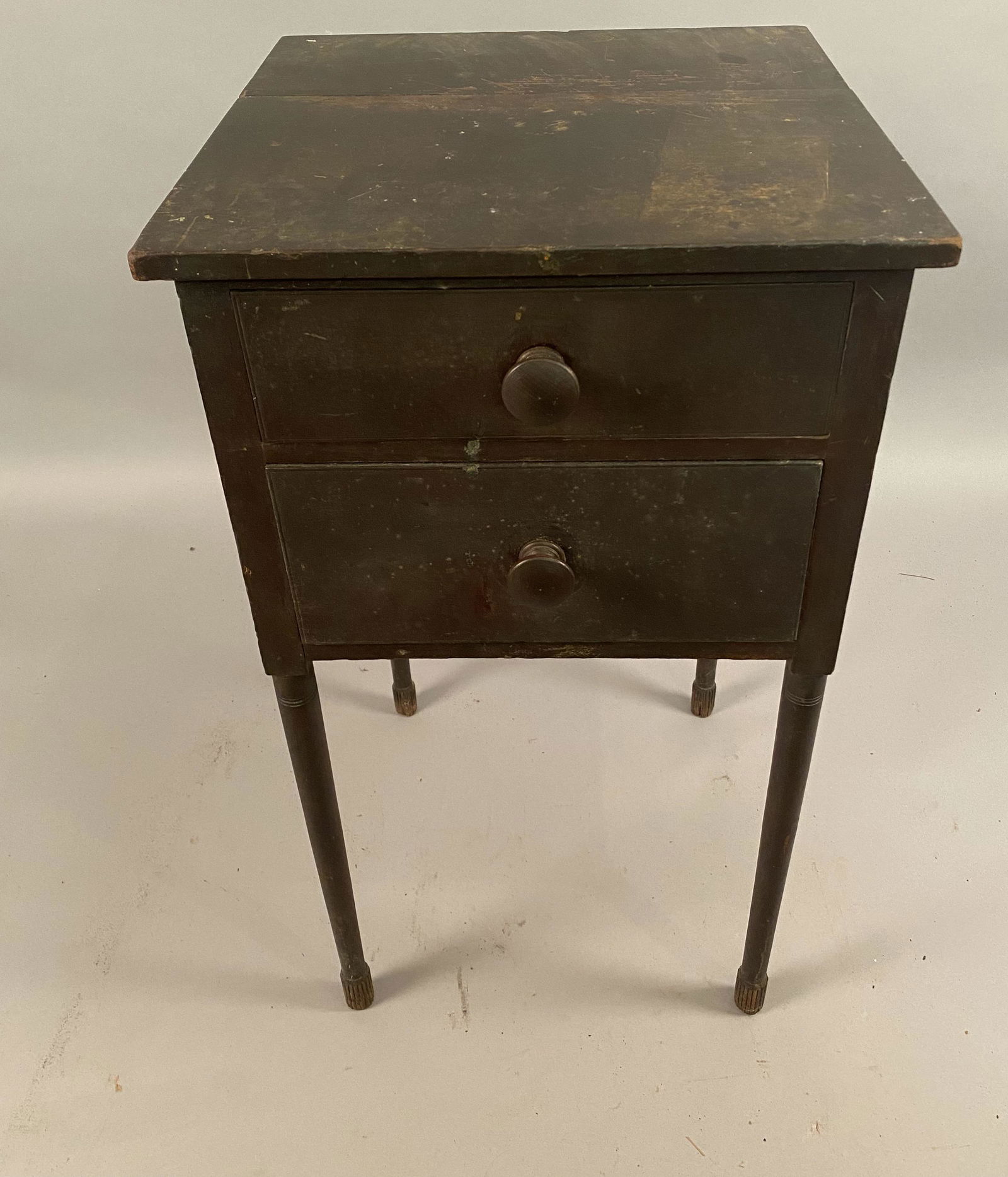 Cherry Two Drawer Stand w/Unusual Brush Feet (1 of 7)